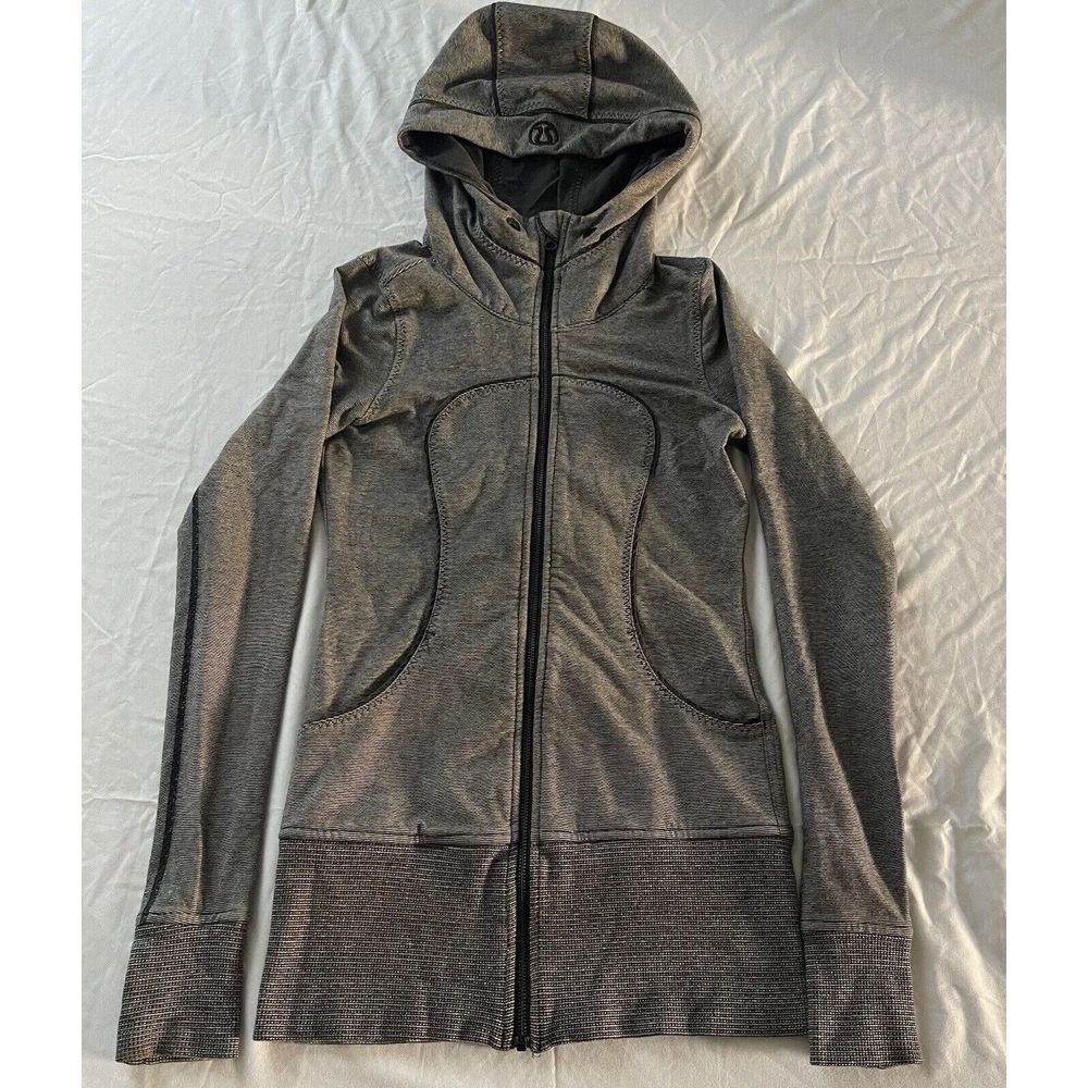 Lululemon Women's Scuba Full Zip Hoodie Sweatshirt Size 4 Gray‎ Thumbholes